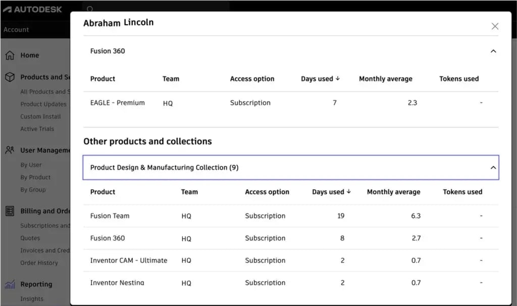 Autodesk Account: Single Sign-On, Nutzungsberichte und Massenlöschung für Administratoren – Abbildung 3