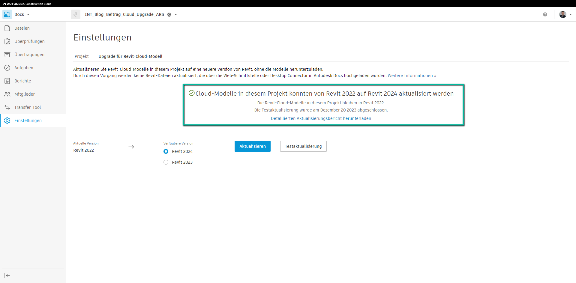 Revit & ACC: Cloud-Modell-Upgrade und Arbeitsweisen im Detail – Abbildung 9