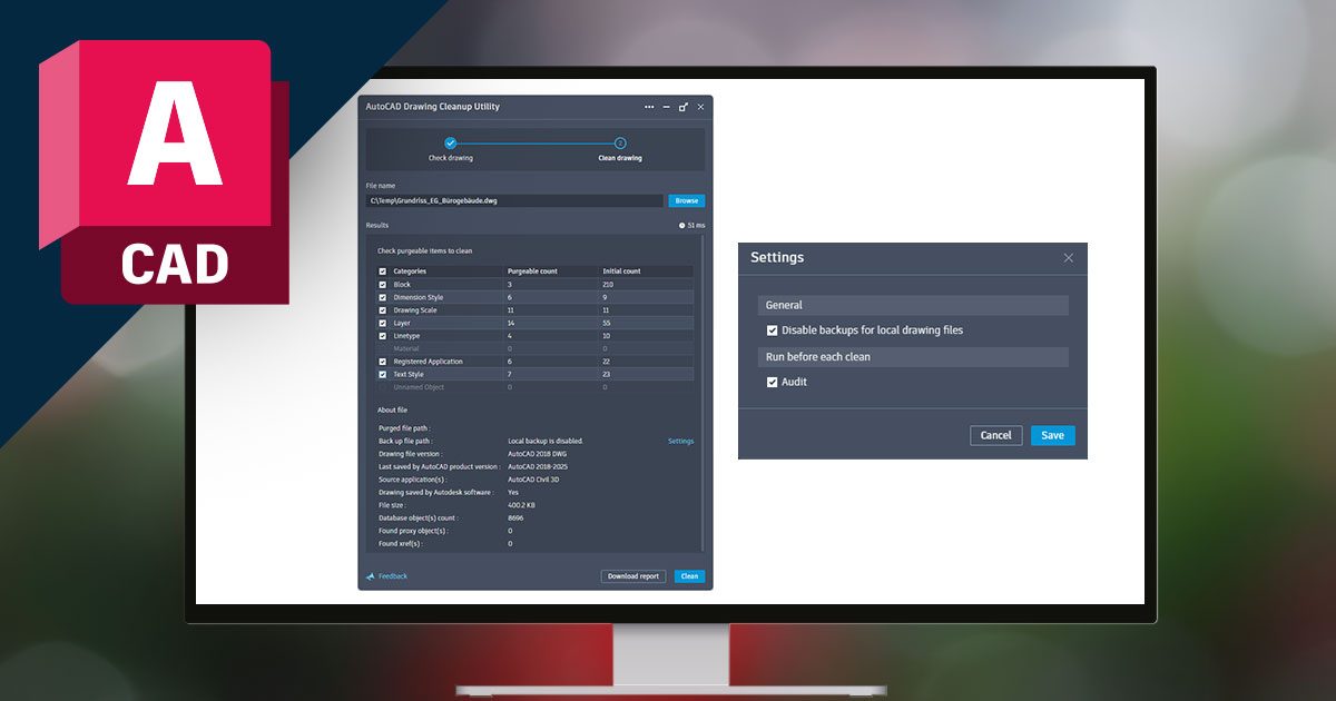 AutoCAD Drawing Cleanup Utility: Zeichnungen bereinigen, ohne sie zu öffnen