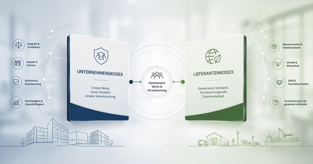 Unternehmenskodex und Lieferantenkodex der auxalia WESTCAM Group als Banner-Illustration