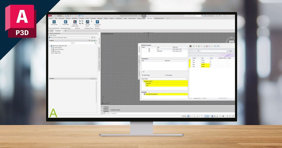PlantDataManager &amp; PlantReporter: Unterstützung von Plant 3D Collaboration Projekten