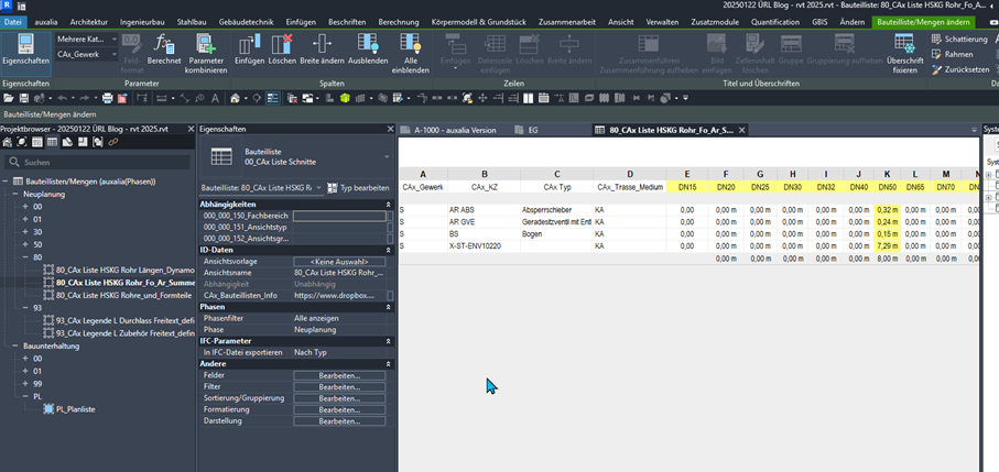 Rohrlängen in Revit übermessen – So hilft die Revit ProjectBox mit Bauteillisten und Skripten